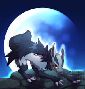 Poochyena Moonlit Howl Wallpaper