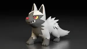 Poochyena Proudly Barking In Vibrant 3d Art Wallpaper