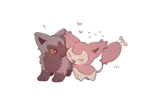 Poochyenaand Skitty Cute Encounter Wallpaper