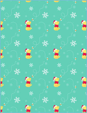 Pooh Enjoys Christmas Time Wallpaper