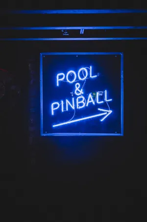 Pool & Pinball Neon Blue Iphone Wallpaper