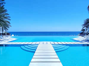 Pool Resort Over The Beach Wallpaper