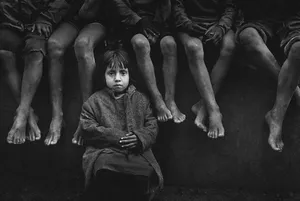 Poor Children Black And White Wallpaper