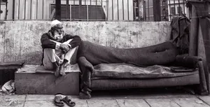 Poor Homeless Man Wallpaper