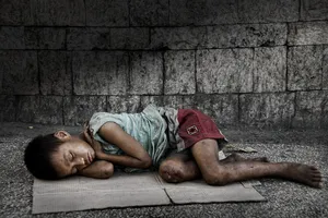 Poor Ragged Kid Wallpaper