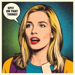 Pop Art Woman Spit Command Wallpaper