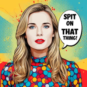 Pop Art Woman Spit On That Thing Wallpaper