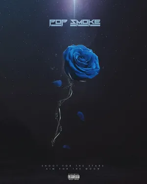 Pop Smoke Blue Rose Wallpaper