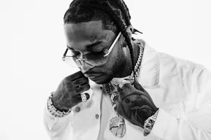 Pop Smoke In Black And White Posthumous Wallpaper