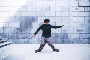 Popping Man By Staircase [wallpaper] Wallpaper