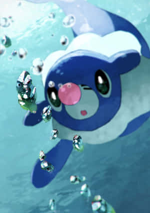 Popplio Looking At Water Crystals Wallpaper