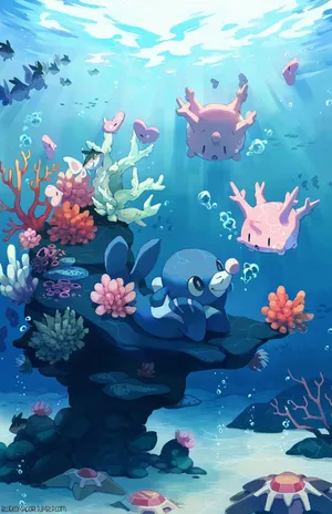 Popplio Resting On A Rock Wallpaper
