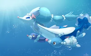 Popplio Under The Ocean Wallpaper