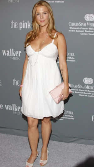 Poppy Montgomery White Dress Event Wallpaper