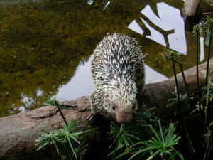 Porcupine Near Water Edge Wallpaper