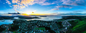 Porirua Sunset Aerial View Wallpaper