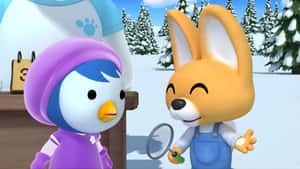 Pororo And Eddy Exploring Wallpaper