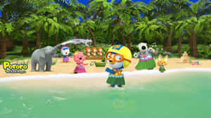 Pororo And Friends Beach Adventure Wallpaper