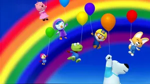 Pororo And Friends Flying Wallpaper