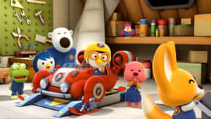 Pororo And Friends In Workshop Wallpaper