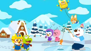 Pororo And Friends Winter Fun Wallpaper