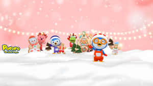 Pororo And Friends Winter Scene Wallpaper