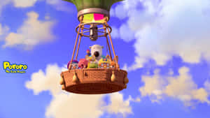 Pororo Hot Air Balloon Adventure Wallpaper