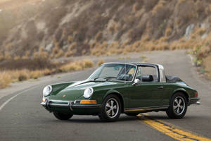 Porsche 911 Earthy Green Convertible Wallpaper