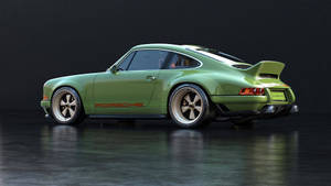 Porsche 911 Green-painted Model Car Wallpaper