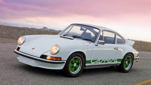 Porsche 911 With Green Rims Wallpaper