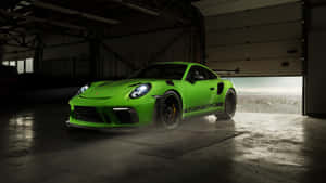 Porsche G T3 R S Greenin Garage Wallpaper