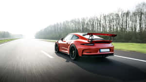 Porsche G T3 R S Speedingon Highway Wallpaper