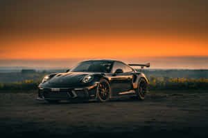 Porsche G T3 R S Sunset Backdrop Wallpaper