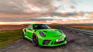 Porsche G T3 R S Sunset Roadside Wallpaper