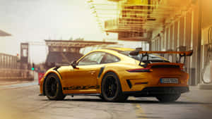 Porsche G T3 R S Yellow Sunset Wallpaper