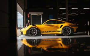 Porsche911 G T3 R S Yellow Garage Reflection Wallpaper