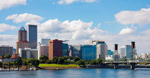 Portland Riverfront Skyline Wallpaper