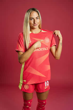 Portland Thorns F C Player Presenting Jersey Wallpaper