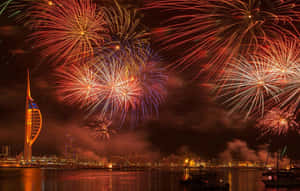 Portsmouth Fireworks Display Spinnaker Tower Wallpaper