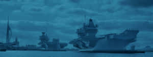Portsmouth Navy Shipsat Dusk Wallpaper