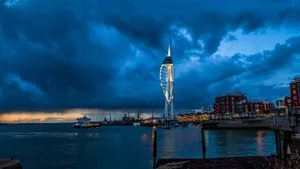 Portsmouth Spinnaker Tower Dusk Skyline Wallpaper