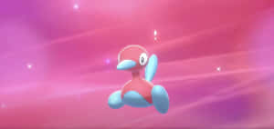 Porygon2 Blurry Pink Backdrop Wallpaper
