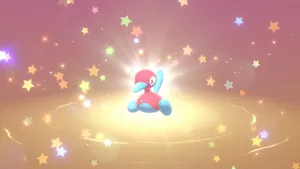 Porygon2 Glowing Background Wallpaper