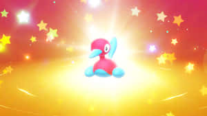 Porygon2 Yellow Glowing Light Wallpaper
