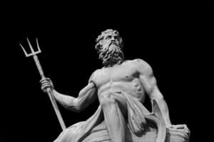 Poseidon Statue Blackand White Wallpaper