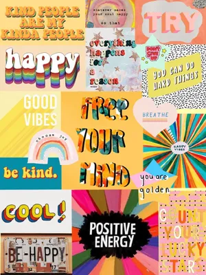 Positivityand Happiness Collage Wallpaper