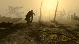 Post-apocalyptic Adventure In Fallout 4 Wasteland Wallpaper