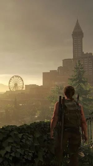 Post Apocalyptic Cityscape Sunset Wallpaper