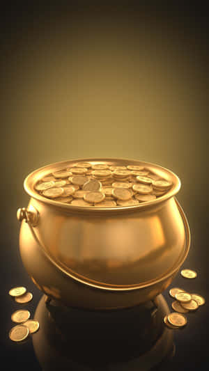 Potof Gold Coins Illustration Wallpaper