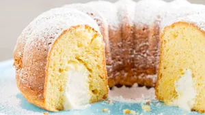 Powdered Sugar Dusted Sponge Cake Wallpaper